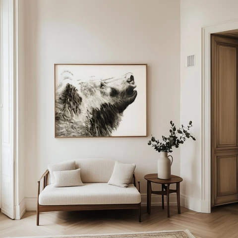 Image of a bear watercolor painting by Shayna Larsen, originals & prints available