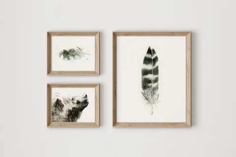 Image of a bear watercolor painting by Shayna Larsen, originals & prints available