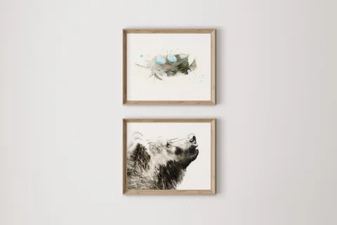 Image of a bear watercolor painting by Shayna Larsen, originals & prints available