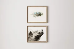 Image of a bear watercolor painting by Shayna Larsen, originals & prints available