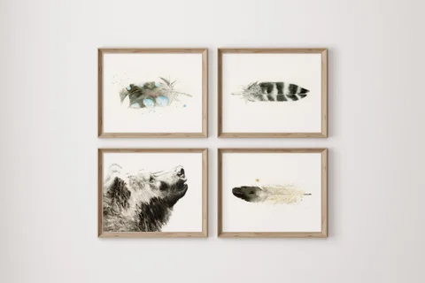 Image of a bear watercolor painting by Shayna Larsen, originals & prints available