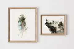 Image of a bear watercolor painting by Shayna Larsen, originals & prints available