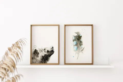 Image of a bear watercolor painting by Shayna Larsen, originals & prints available