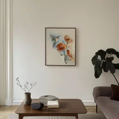 Image of a hummingbird watercolor painting by Shayna Larsen, originals & prints available