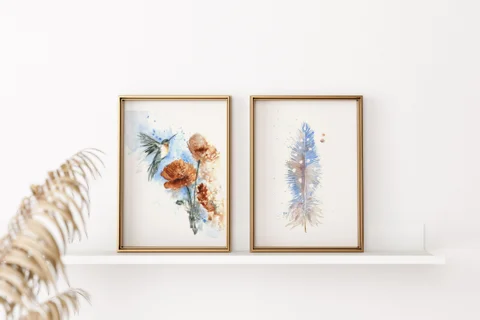 Image of a hummingbird watercolor painting by Shayna Larsen, originals & prints available