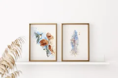 Image of a hummingbird watercolor painting by Shayna Larsen, originals & prints available