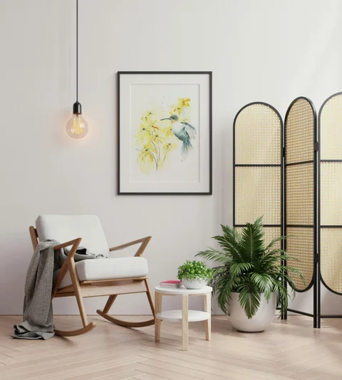 Image of a hummingbird watercolor painting by Shayna Larsen, originals & prints available