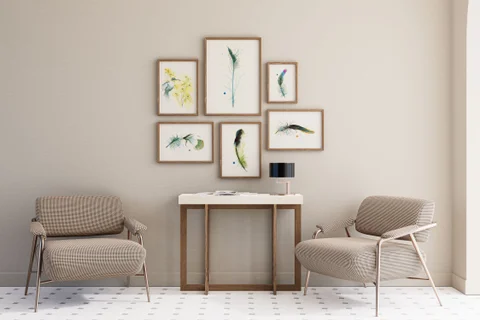 Image of a hummingbird watercolor painting by Shayna Larsen, originals & prints available