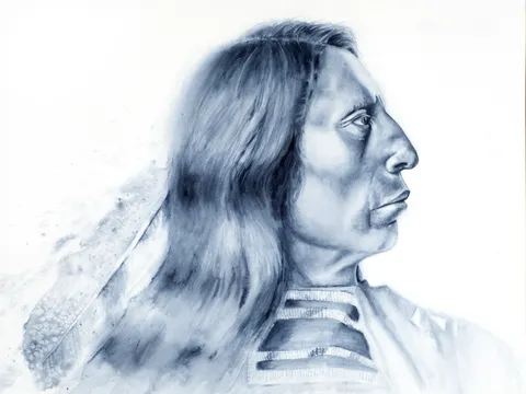 Image of a native-american watercolor painting by Shayna Larsen, originals & prints available
