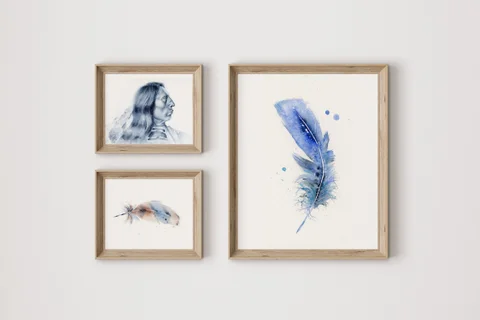 Image of a native-american watercolor painting by Shayna Larsen, originals & prints available