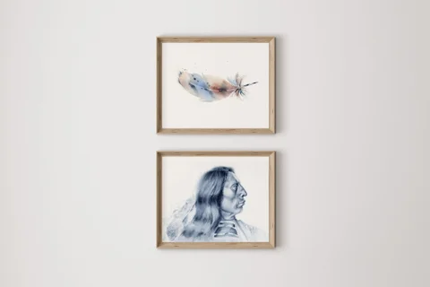 Image of a native-american watercolor painting by Shayna Larsen, originals & prints available