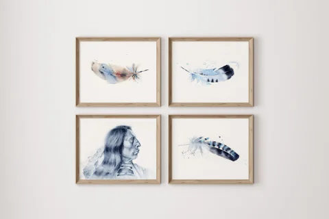 Image of a native-american watercolor painting by Shayna Larsen, originals & prints available