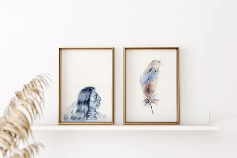 Image of a native-american watercolor painting by Shayna Larsen, originals & prints available