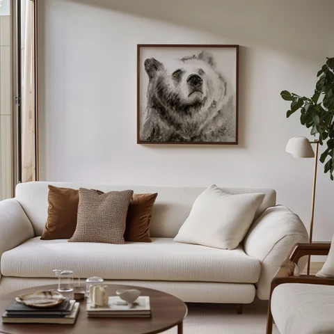 Image of a bear watercolor painting by Shayna Larsen, originals & prints available