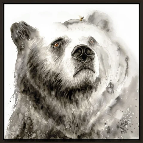 Image of a bear watercolor painting by Shayna Larsen, originals & prints available