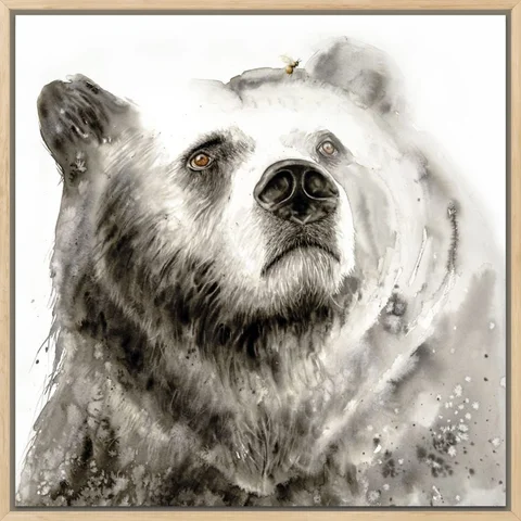 Image of a bear watercolor painting by Shayna Larsen, originals & prints available
