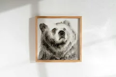 Image of a bear watercolor painting by Shayna Larsen, originals & prints available