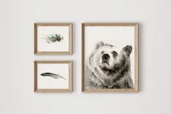 Image of a bear watercolor painting by Shayna Larsen, originals & prints available