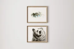 Image of a bear watercolor painting by Shayna Larsen, originals & prints available