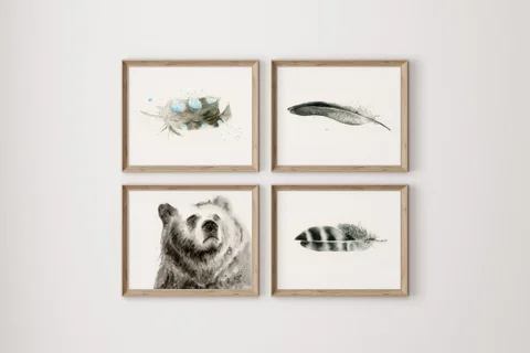 Image of a bear watercolor painting by Shayna Larsen, originals & prints available