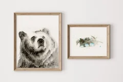Image of a bear watercolor painting by Shayna Larsen, originals & prints available