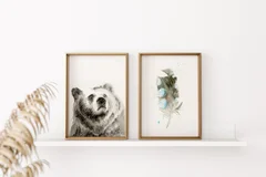 Image of a bear watercolor painting by Shayna Larsen, originals & prints available