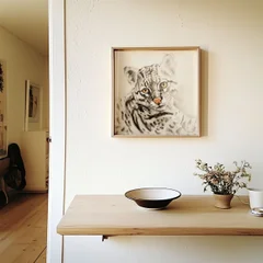Image of a ocelot watercolor painting by Shayna Larsen, originals & prints available