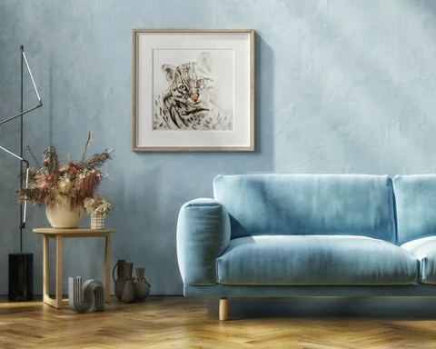 Image of a ocelot watercolor painting by Shayna Larsen, originals & prints available