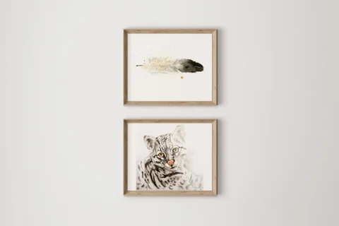 Image of a ocelot watercolor painting by Shayna Larsen, originals & prints available
