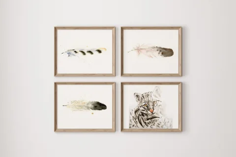 Image of a ocelot watercolor painting by Shayna Larsen, originals & prints available
