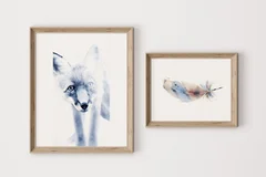 Image of a fox watercolor painting by Shayna Larsen, originals & prints available