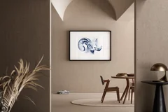 Image of a sheep watercolor painting by Shayna Larsen, originals & prints available