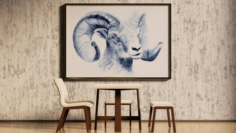 Image of a sheep watercolor painting by Shayna Larsen, originals & prints available
