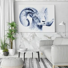 Image of a sheep watercolor painting by Shayna Larsen, originals & prints available