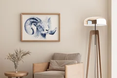 Image of a sheep watercolor painting by Shayna Larsen, originals & prints available