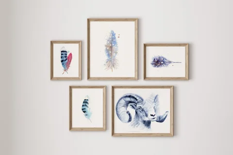 Image of a sheep watercolor painting by Shayna Larsen, originals & prints available