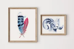 Image of a sheep watercolor painting by Shayna Larsen, originals & prints available