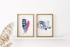 Image of a sheep watercolor painting by Shayna Larsen, originals & prints available