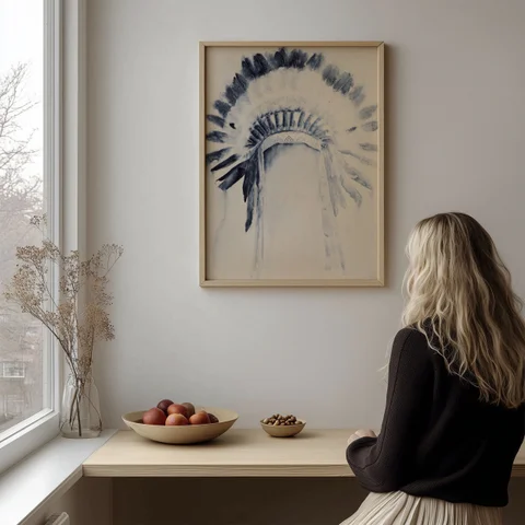 Image of a native-american watercolor painting by Shayna Larsen, originals & prints available