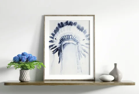 Image of a native-american watercolor painting by Shayna Larsen, originals & prints available