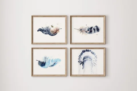 Image of a native-american watercolor painting by Shayna Larsen, originals & prints available