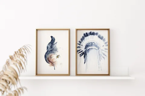 Image of a native-american watercolor painting by Shayna Larsen, originals & prints available