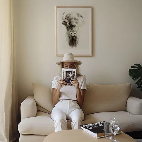 Image of a buffalo watercolor painting by Shayna Larsen, originals & prints available