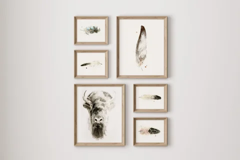 Image of a buffalo watercolor painting by Shayna Larsen, originals & prints available