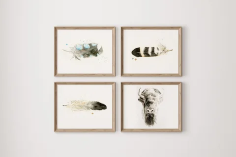 Image of a buffalo watercolor painting by Shayna Larsen, originals & prints available