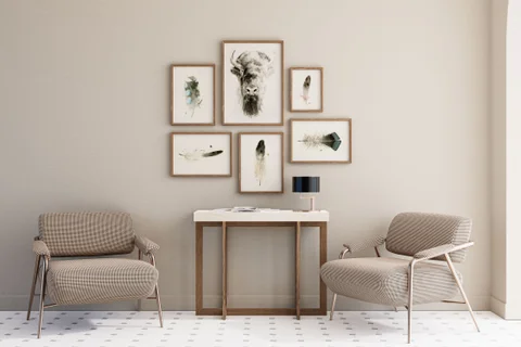 Image of a buffalo watercolor painting by Shayna Larsen, originals & prints available