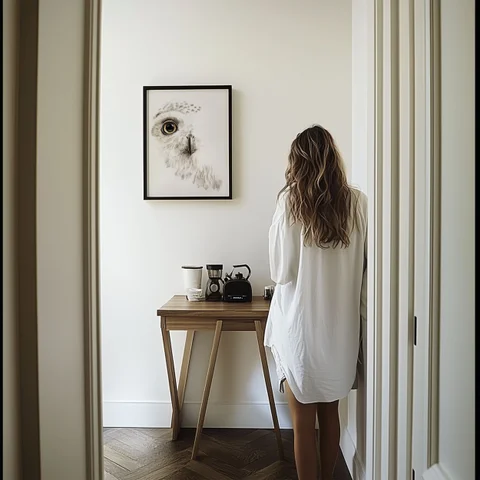 Image of a owl watercolor painting by Shayna Larsen, originals & prints available