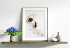 Image of a owl watercolor painting by Shayna Larsen, originals & prints available