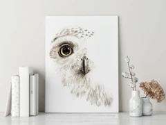 Image of a owl watercolor painting by Shayna Larsen, originals & prints available