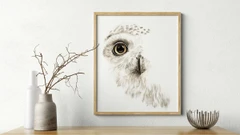 Image of a owl watercolor painting by Shayna Larsen, originals & prints available